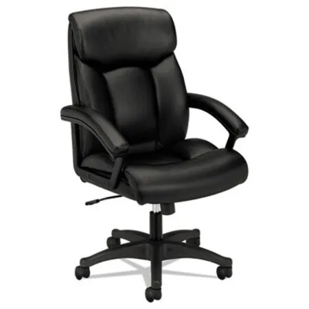 HON - BSX-VL151SB11 - Hvl151 Executive High-back Leather Chair, Supports Up To 250 Lb, 17.75 To 21.5 Seat Height, Black