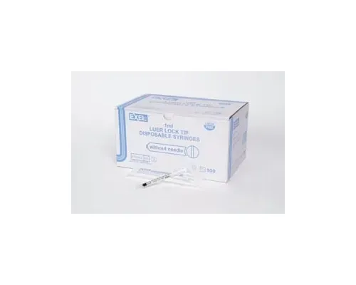 Exel International - 26050 - Tuberculin Luer Lock Syringe, 1ml