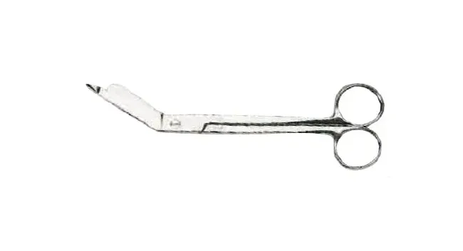 Graham-Field - Grafco - 2607 - Bandage Scissors Grafco Lister 4-1/2 Inch Length Surgical Grade Stainless Steel NonSterile Finger Ring Handle Angled Blunt Tip / Blunt Tip
