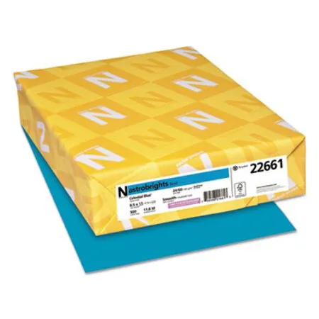 Astrobrights - WAU-22661 - Color Paper, 24 Lb Bond Weight, 8.5 X 11, Celestial Blue, 500 Sheets/ream