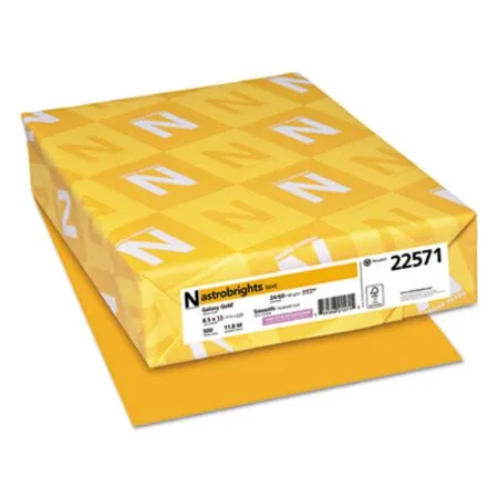 Astrobrights - WAU-22571 - Color Paper, 24 Lb Bond Weight, 8.5 X 11, Galaxy Gold, 500 Sheets/ream