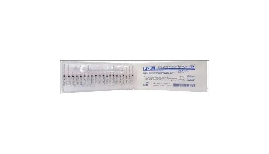 Exel - 26602 - Syringe & Needle, Luer Slip, 3cc, Low Dead Space Plunger, 25G x 5/8", 100/bx, 10 bx/cs