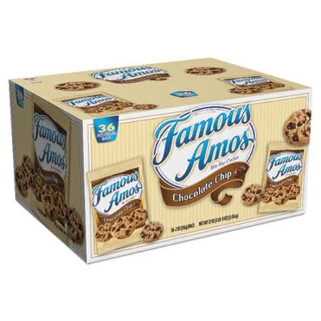 Famous Amos - KEB-10003 - Famous Amos Cookies, Chocolate Chip, 2 Oz Snack Pack, 36/carton