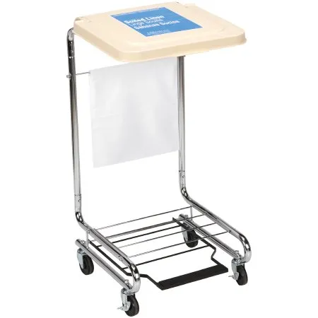 McKesson - 03-159100 - Hamper Stand McKesson Soiled Linen Rectangular Opening 30 to 33 gal. Capacity Foot Pedal Self-Closing Lid