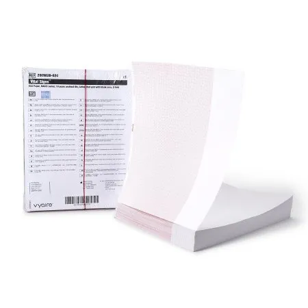VyAire Medical - GE - 2009828-024 -  Diagnostic Recording Paper  Thermal Paper 8 1/2 X 11 Inch Z Fold Red Grid