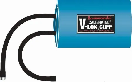 W.A. Baum - Calibrated V-Lok - 1869 - Reusable Blood Pressure Cuff Calibrated V-Lok 33 to 47 cm Arm Polyester Fabric Cuff Large Adult Cuff