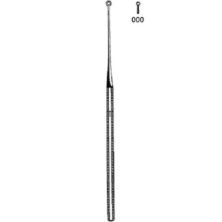 Sklar - 67-2488 - Ear Curette Sklar Buck 6-3/4 Inch Length Octagonal Handle Size 000 Tip Straight Blunt Round Loop Tip