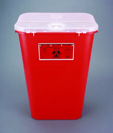 Bemis Healthcare - Bemis Sentinel - 111 030 -  Sharps Container  Red Base 22 1/2 H X 16 1/2 L X 11 13/16 W Inch Horizontal / Vertical Entry 11 Gallon