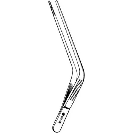 Sklar - 67-1058 - Ear Forceps Blake 4-1/2 Inch Length Surgical Grade Stainless Steel Nonsterile Nonlocking Thumb Handle Angled Serrated Tip