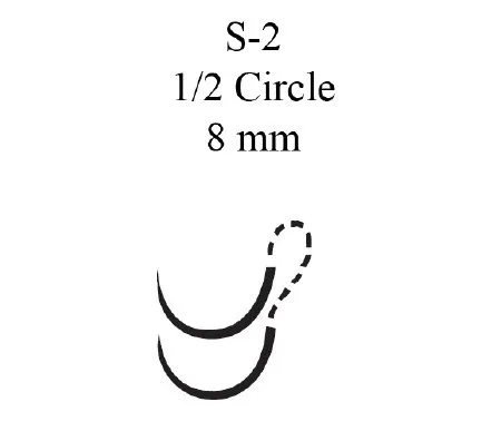 J&J - Mersilene - 1779G - Nonabsorbable Suture with Needle Mersilene Polyester S-2 1/2 Circle Spatula Needle Size 4 - 0 Braided