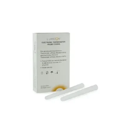 McKesson - 3072 - LUMEON Axillary / Oral / Rectal Thermometer Probe Cover LUMEON For use with LUMEON Oral / Axillary and Rectal Electronic Thermometers 500 per Box