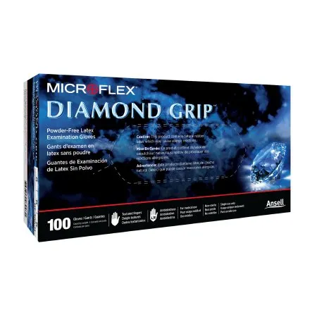 Microflex Medical - Diamond Grip - MF-300-XL - Exam Glove Diamond Grip X-Large NonSterile Latex Standard Cuff Length Textured Fingertips White Not Rated