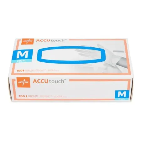 Medline - MDS192075 - AccuTouch Exam Glove AccuTouch Medium NonSterile Vinyl Standard Cuff Length Smooth Clear Not Rated
