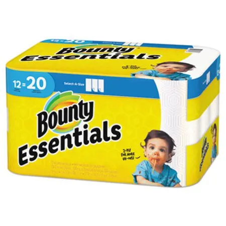 Bounty - PGC74647 - Essentials Select-A-Size Kitchen Roll Paper Towels  2-Ply  104 Sheets/Roll  12 Rolls/Carton