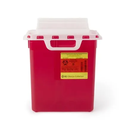 BD Becton Dickinson - BD - 305436 -  Sharps Container  Red Base 16 3/5 H X 10 7/10 W X 6 D Inch Horizontal Entry 3 Gallon