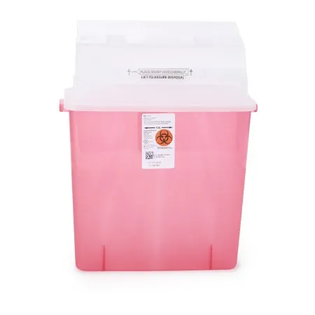 Cardinal - 31314886 - GatorGuard In Room Sharps Container GatorGuard In Room Translucent Red Base 20 1/2 H X 14 W X 6 D Inch Horizontal Entry 3 Gallon