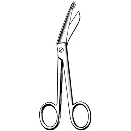 Sklar - Surgi-OR - 95-226 - Bandage Scissors Surgi-or Lister 4-1/2 Inch Length Office Grade Stainless Steel Nonsterile Finger Ring Handle Angled Blunt Tip / Blunt Tip