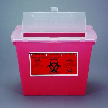 Bemis Healthcare - Bemis Sentinel - 102 030 -  Sharps Container  Translucent Red Base 8 5/8 H X 11 5/8 L X 7 3/4 W Inch Horizontal Entry 2 Gallon