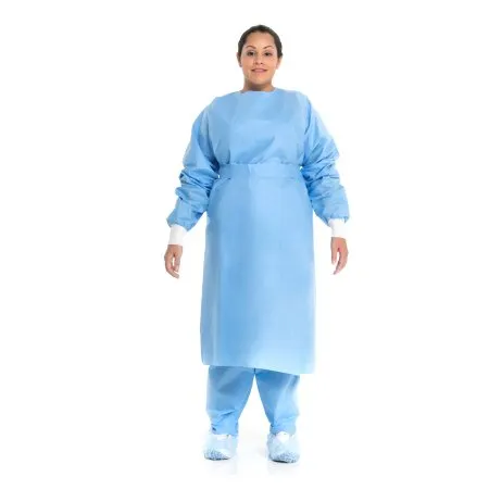 O & M Halyard - 69028 - O&M Halyard Protective Procedure Gown X Large Blue NonSterile Not Rated Disposable