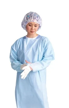 Medline - From: NONTH150 To: NONTH200 - Thumbs Up Protective Procedure Gown Thumbs Up Regular / Large Blue NonSterile Not Rated Disposable
