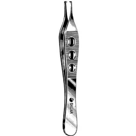 Sklar - 50-3050 - Tissue Forceps Sklar Litegrip Adson 4-3/4 Inch Length Or Grade Stainless Steel Nonsterile Nonlocking Fenestrated Thumb Handle Straight Smooth Tips With 1 X 2 Teeth