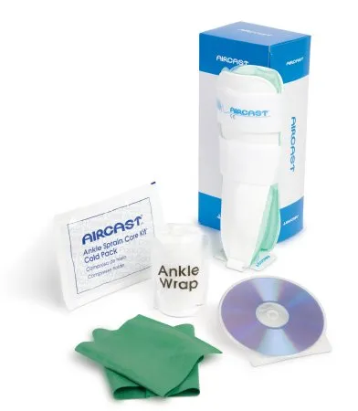 DJO - Ankle Sprain Care Kit - 02BRK - Ankle Sprain Management Kit Ankle Sprain Care Kit Includes: Medium Air-stirrup* Ankle Brace For Right Ankle, Ankle Wrap, Cold Pack, Exercise Band, Instructional Dvd And Booklet
