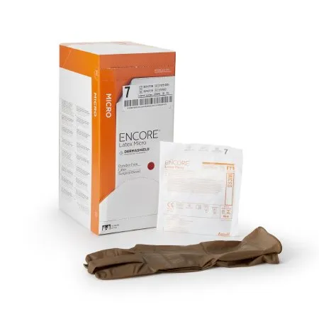 Ansell Healthcare - 5787003 - Ansell ENCORE Latex Micro Surgical Glove ENCORE Latex Micro Size 7 Sterile Latex Standard Cuff Length Micro Textured Brown Chemo Tested