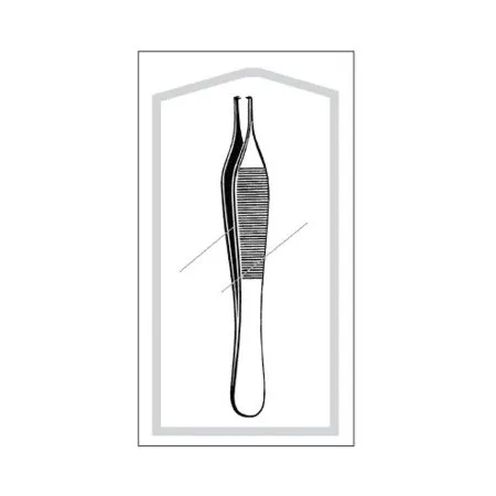 Sklar - Econo - 96-2573 -  Tissue Forceps  Adson 4 3/4 Inch Length Floor Grade Pakistan Stainless Steel Sterile NonLocking Thumb Handle Straight Serrated Tips with 1 X 2 Teeth