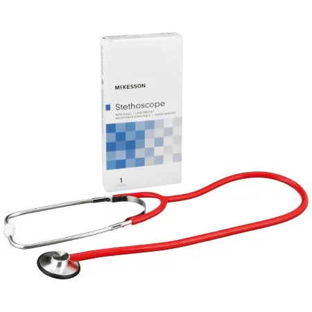 McKesson - 01-660RGM - Classic Stethoscope McKesson Red 1-Tube 21 Inch Tube Single Head Chestpiece