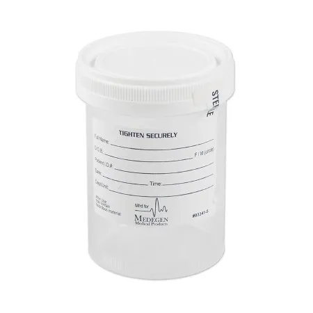 Medegen Medical Products - 4936 - Specimen Container for Pneumatic Tube Systems 120 mL (4 oz.) Screw Cap Patient Information Sterile Inside Only