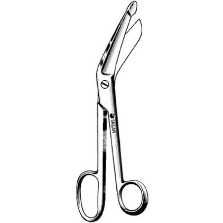 Sklar - 11-1060 - Bandage Scissors Sklar Lister 8 Inch Length Or Grade Stainless Steel Finger Ring Handle Angled Blunt Tip / Blunt Tip