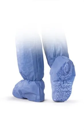 Medline - NON27143 - Boot Cover Regular Knee High Nonskid Sole Blue NonSterile