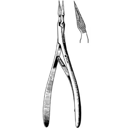 Sklar - 19-3162 - Splinter Forceps Virtus 6 Inch Length Surgical Grade Stainless Steel Nonsterile Nonlocking Thumb Handle Angled Serrated Tip