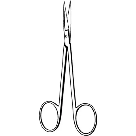 Sklar - Econo - 21-103 - Iris Scissors Econo 3-1/2 Inch Length Floor Grade Stainless Steel Finger Ring Handle Straight Sharp Tip / Sharp Tip