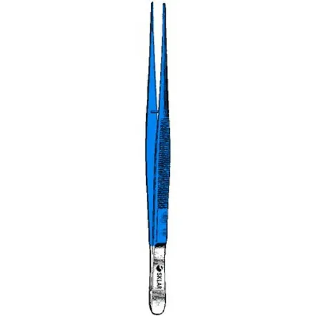 Sklar - 91-5411 - Dressing Forceps Sklar Blue Electrosurgical Potts-smith 7 Inch Length Or Grade Coated Stainless Steel Nonsterile Nonlocking Thumb Handle Straight Serrated Tip