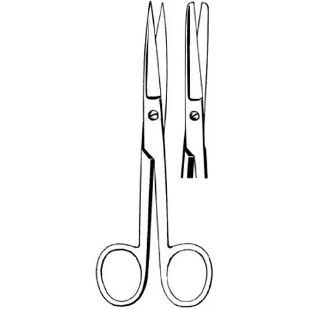 Sklar - Merit - 97-278 - Operating Scissors Merit 5-1/2 Inch Length Office Grade Stainless Steel Nonsterile Finger Ring Handle Straight Blunt Tip / Blunt Tip