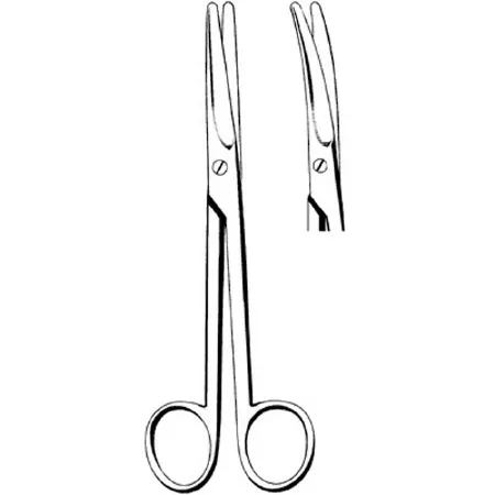 Sklar - Merit - 97-312 - Dissecting Scissors Merit Mayo 5-1/2 Inch Length Office Grade Pakistan Stainless Steel Nonsterile Finger Ring Handle Curved Blunt Tip / Blunt Tip