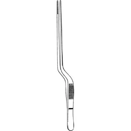 Sklar - Merit - 97-605 - Dressing Forceps Merit Jansen 6-1/2 Inch Length Mid Grade Stainless Steel NonSterile NonLocking Thumb Handle Straight Serrated Tips