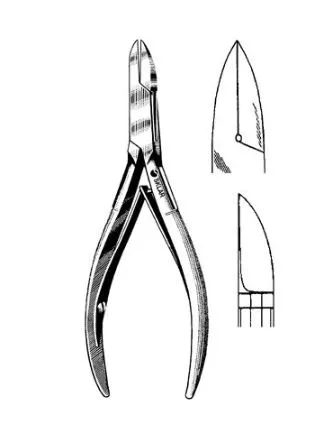 Sklar - 97-1285 - Cutting Forceps Sklar Littauer 5 Inch Length Or Grade Stainless Steel Nonsterile Nonlocking Plier Handle Straight Blades Smooth Curved Back Blades