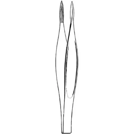 Sklar - Merit - 97-784 - Splinter Forceps Merit Feilchenfeld 3 Inch Length Mid Grade Stainless Steel Nonsterile Nonlocking Thumb Handle Straight