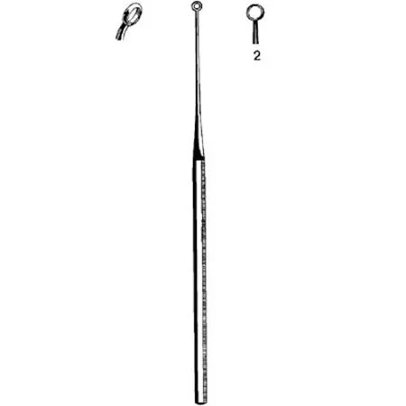 Sklar - Merit - 98-166 - Ear Curette Merit Buck 6-1/2 Inch Length Octagonal Handle Size 2 Tip Angled Round Fenestrated Tip