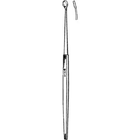 Sklar - 06-4003 - Dermal Curette Sklar Cannon 5-3/4 Inch Length Solid Handle Size 1 Tip Straight Fenestrated Oval Tip With Sharp Edge