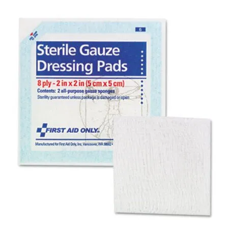 First Aid Only - Fao-Fae5000 - Smartcompliance Gauze Pads, Sterile, 8-Ply, 2 X 2, 5 Dual-Pads/Pack