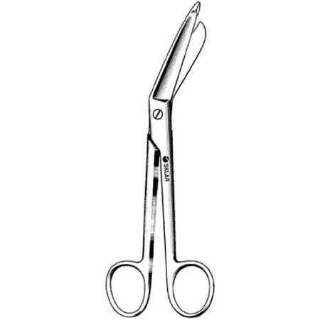 Sklar - 23-1199 - Bandage Scissors Sklarlite Lister 5-1/2 Inch Length Or Grade Stainless Steel Finger Ring Handle Angled Blunt Tip / Blunt Tip
