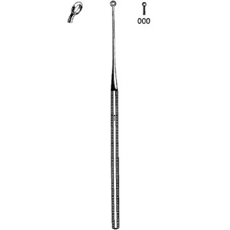 Sklar - 67-2508 - Ear Curette Sklar Buck 6-3/4 Inch Length Octagonal Handle Size 000 Tip Angled Round Fenestrated Tip