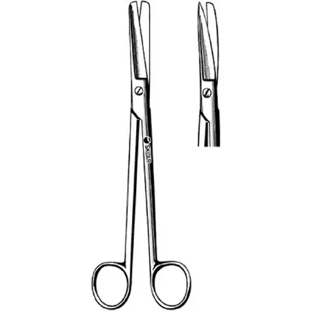 Sklar - 90-1380 - Dissecting Scissors Sklar Sims 8 Inch Length Or Grade Stainless Steel Nonsterile Finger Ring Handle Curved Blunt Tip / Blunt Tip