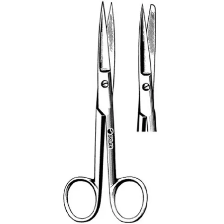 Sklar - 22-1245 - Operating Scissors Sklar 4-1/2 Inch Length Or Grade Stainless Steel Finger Ring Handle Straight Sharp Tip / Blunt Tip