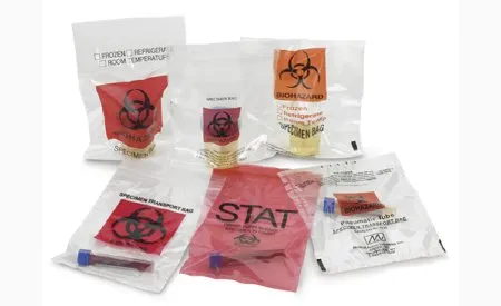 Medegen Medical Products - Lab Guard - 4915 - Specimen Transport Bag With Document Pouch Lab Guard 8 X 10 Inch Zip Closure Biohazard Symbol / Storage Instructions Nonsterile