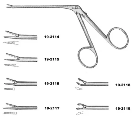 Integra Lifesciences - Miltex - 19-2119 - Ear Forceps Miltex House 2-3/4 Inch Length Or Grade German Stainless Steel Nonsterile Finger Ring Handle Angled Left 15° 0.9 Mm Oval Cups