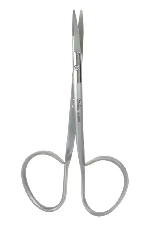 Integra Lifesciences - Miltex - 5-263 - Dissecting Scissors Miltex Kaye 4-1/4 Inch Length Or Grade German Stainless Steel Nonsterile Ribbon Style Finger Ring Handle Curved Blade Blunt Tip / Blunt Tip